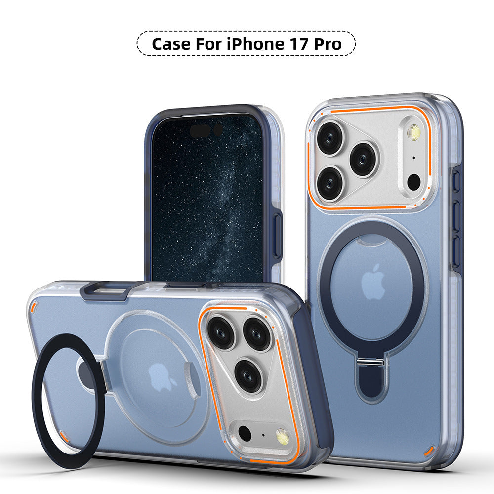 Magnetic Matte Phone Case for iPhone 17 Series – 360° Rotating Stand & Shockproof Cover