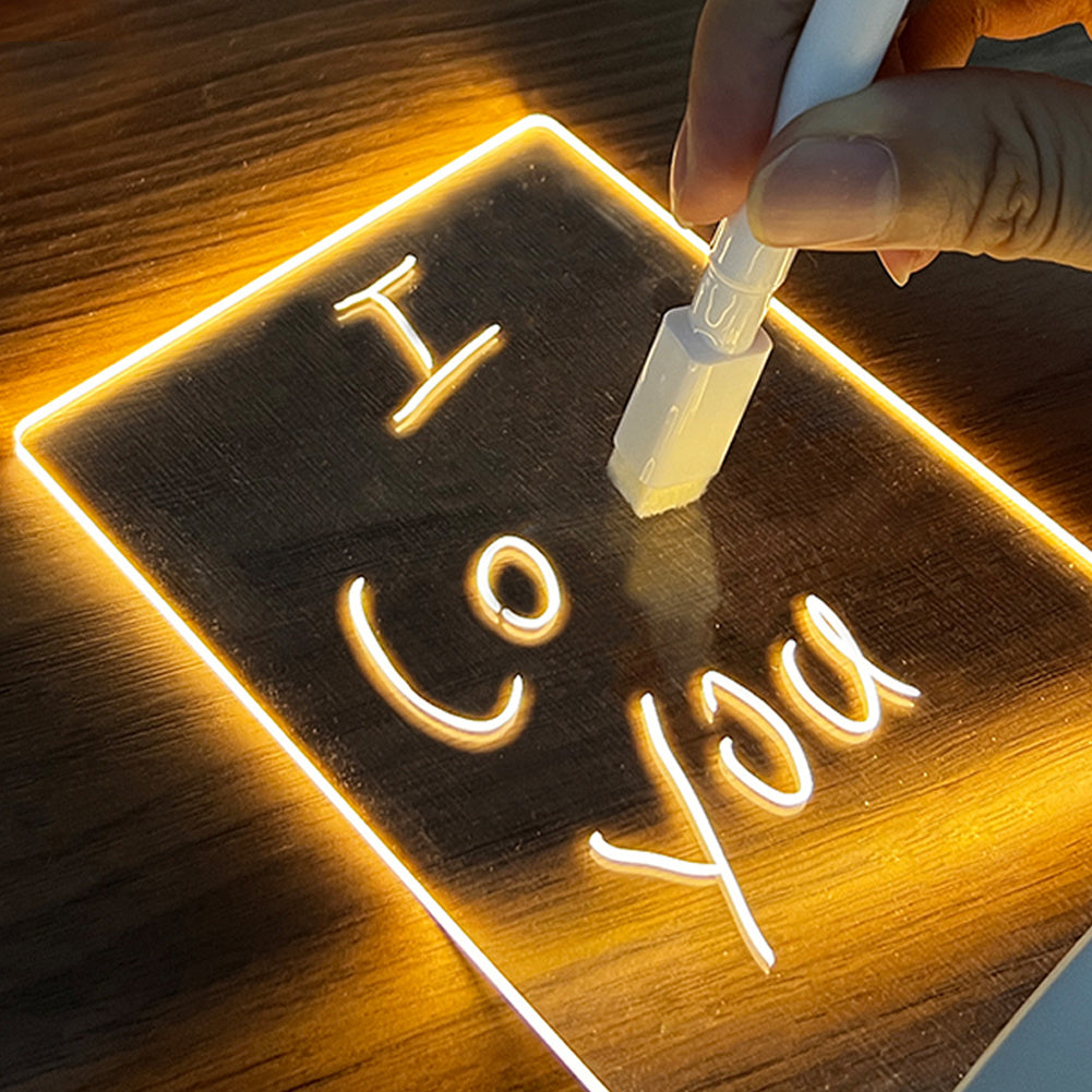 LED Message Note Board Night Light – USB Creative Lamp with Pen, Gift & Room Decor
