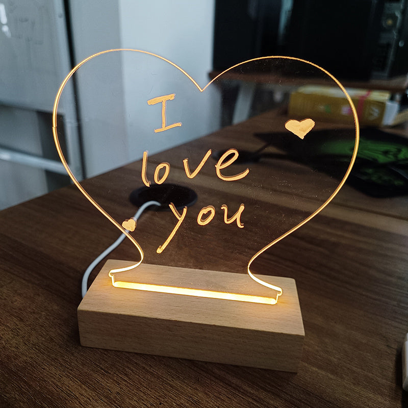 LED Message Note Board Night Light – USB Creative Lamp with Pen, Gift & Room Decor