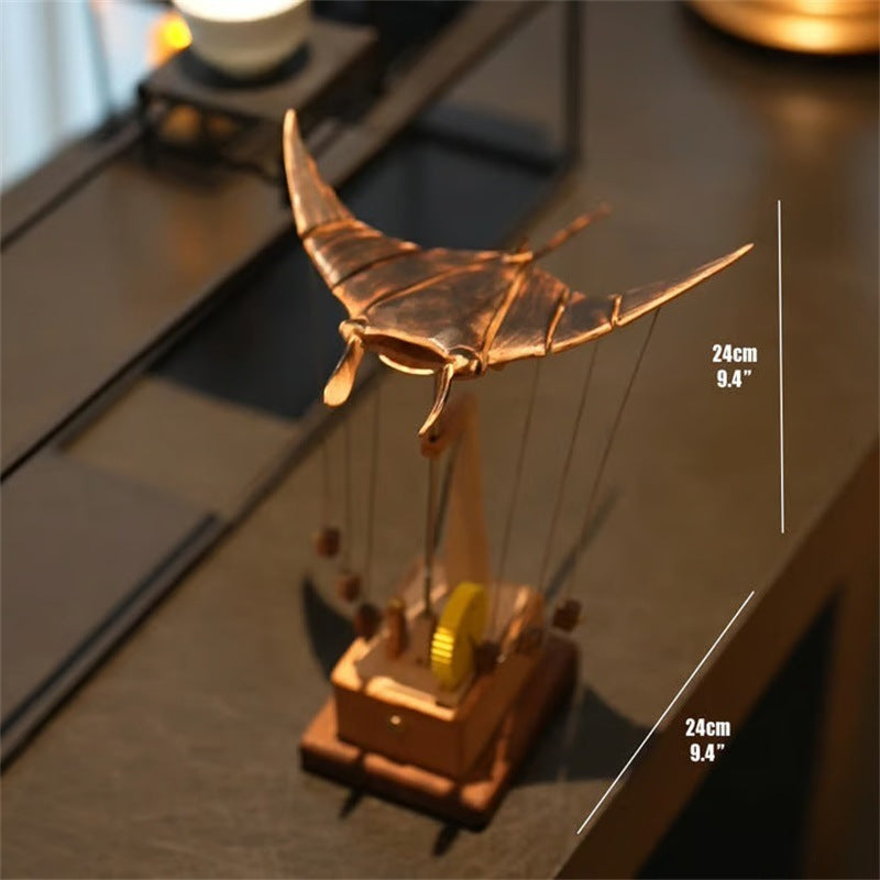Electric Bionic Manta Ray Figurine – Realistic Handmade Swimming Motion Decor