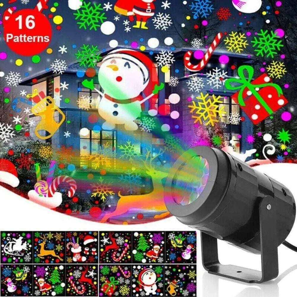 LED Snowflake Projector Light – Rotating Christmas Party & Outdoor Holiday Decor